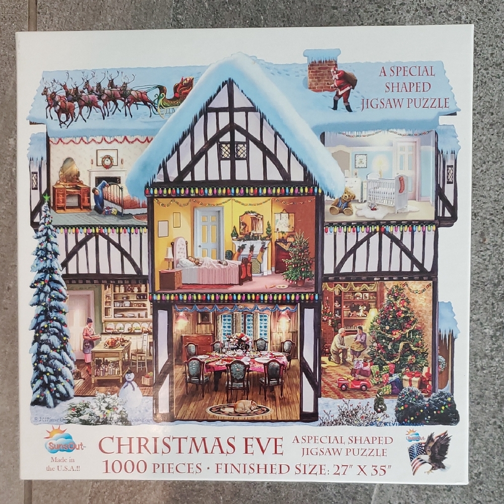 CHRISTMAS EVE - 1000-PIECE JIGSAW PUZZLE - NWOT (special Shaped)